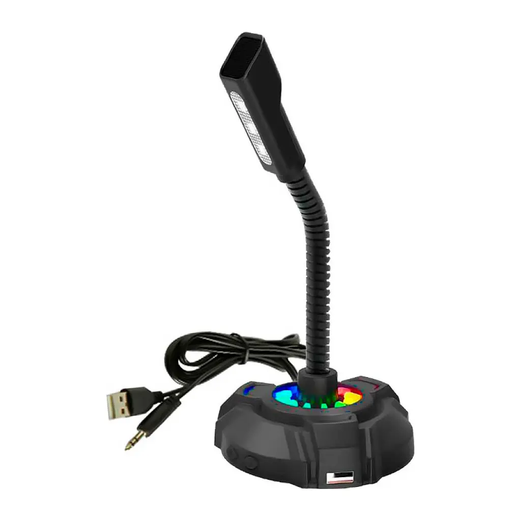 Мікрофон HP DHP-1100C RGB backlit 3.5мм+USB Black (DHP-1100C) - фото 3