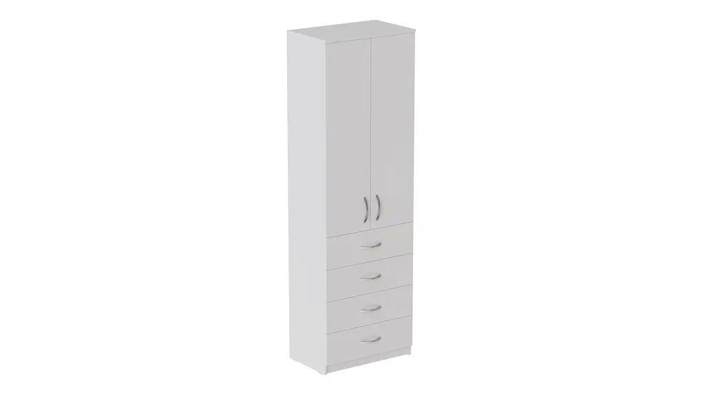 Шафа Анжело Ferrum-decor на 3 полиць з 2 дверима та 4 ящики 1900x600x380 ДСП Біла 16 мм (FRD-104989) - фото 3