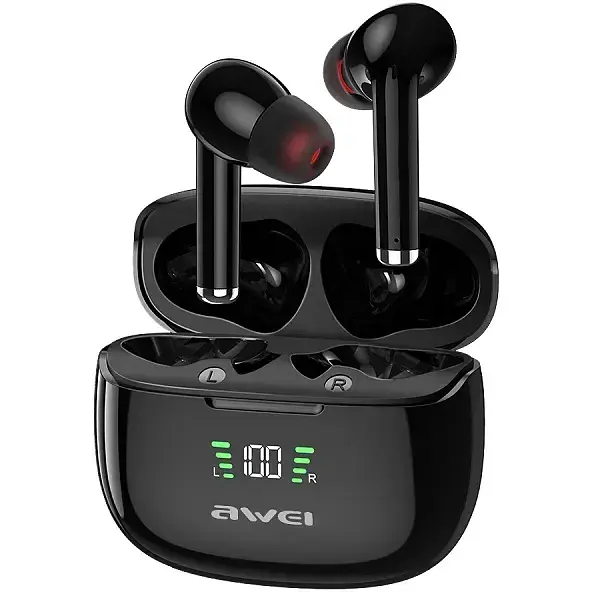 Беспроводные Bluetooth наушники Awei TA8 с зарядным чехлом черные - фото 4