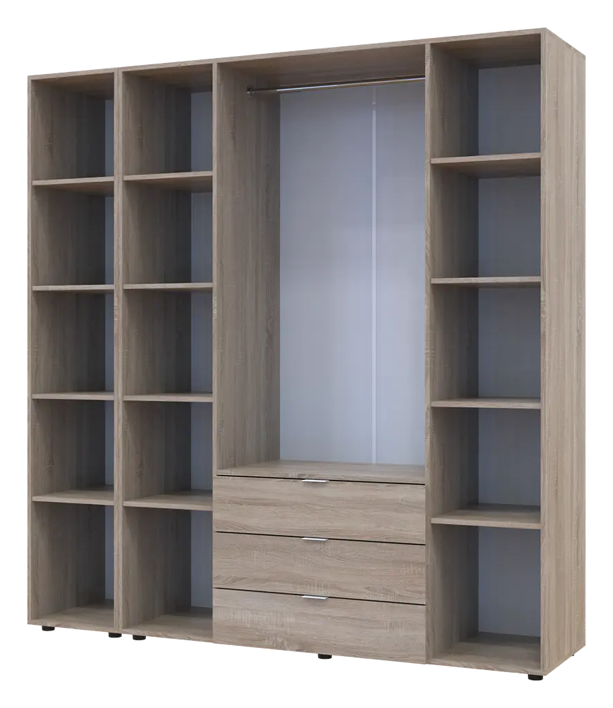 Шафа для одягу Doros Гелар Дуб сонома 4ДСП/Дзеркало 194х49.5х203.4 (42002162) - фото 3