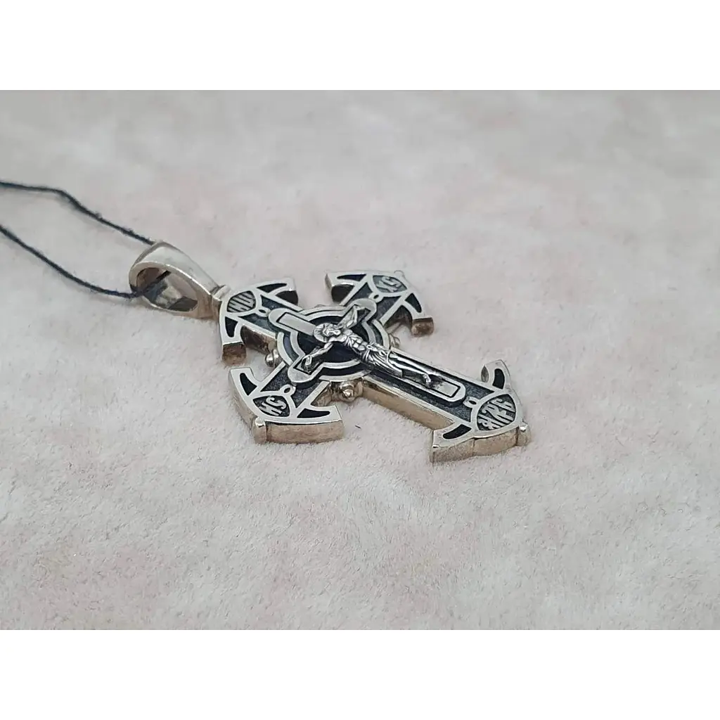 Золотий хрестик Харківська ювелірна фабрика. Розп'яття Христа. 11483-ЧБЕЛ - фото 2