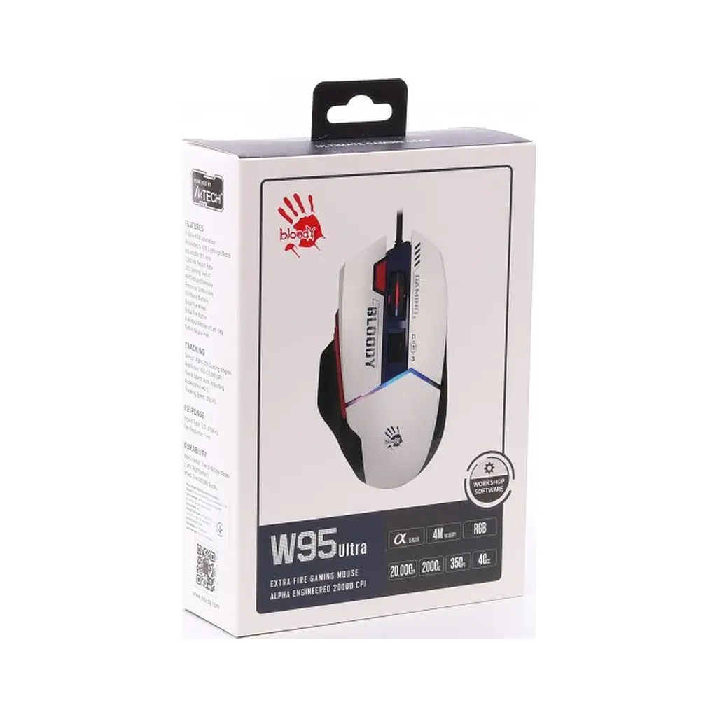 Мишка A4Tech Bloody W95 Ultra USB White/Black (4711421002325) - фото 9