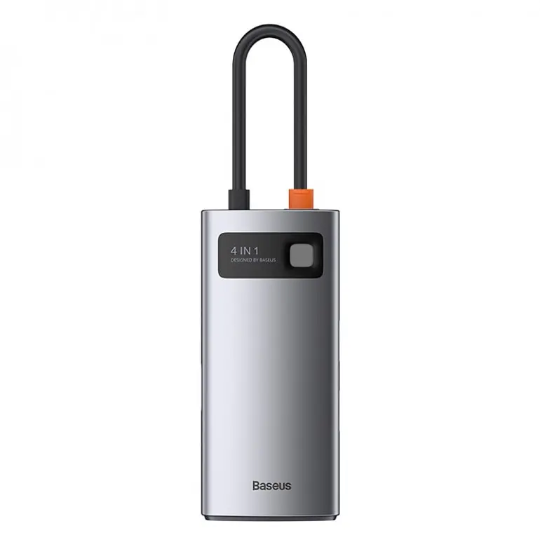 Usb Hub Baseus Metal Gleam Series 4-in-1 Multifunctional Type-C Серый (CAHub-CY0G) - фото 3