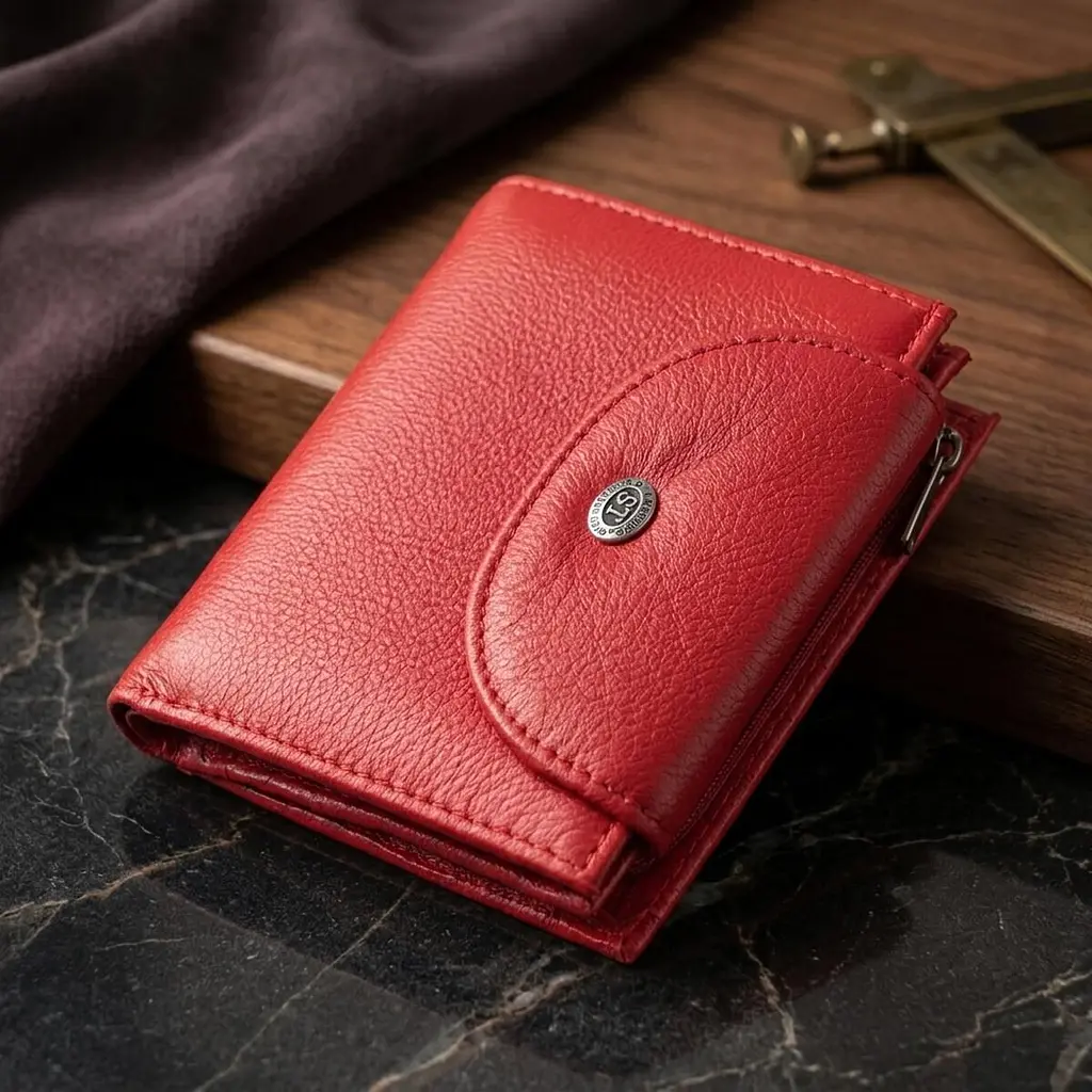 Яскравий жіночий гаманець із монетницею з натуральної шкіри ST Leather 22712 червоний - фото 11