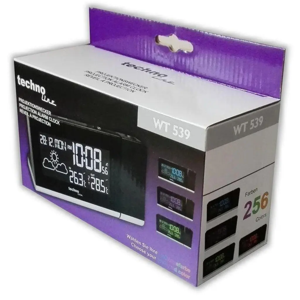 Часы проекционные настольные Technoline WT539 Black (WT539) Часы, Будильник, Календарь, Термометр, Прогноз погоды - фото 9