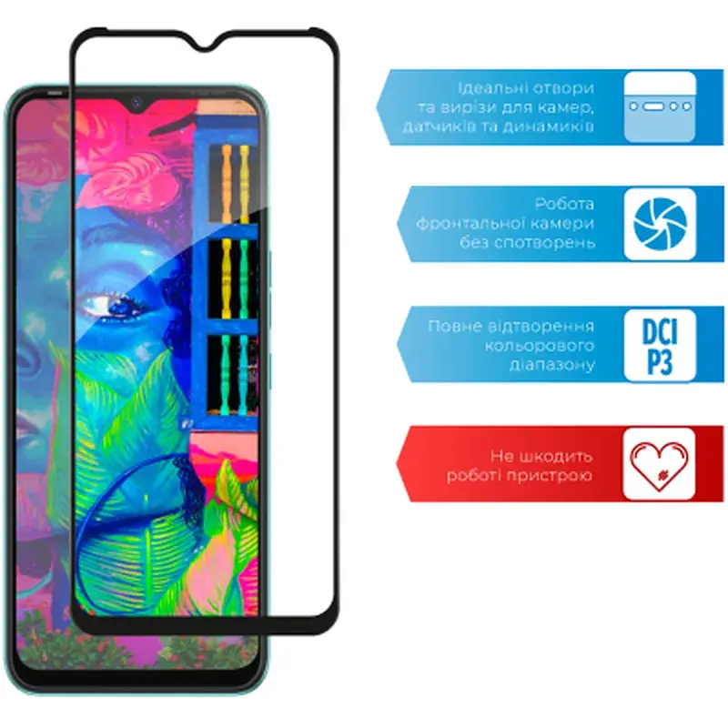 Скло захисне ACCLAB Full Glue Tecno Spark 8 (1283126533075) - фото 6