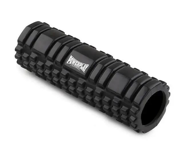 Набір для масажу та йоги PowerPlay PP_4097 (Ролик 30*10 + 2-ва мячі) Black + гумка 11 кг (PP_4097_Black) - фото 2