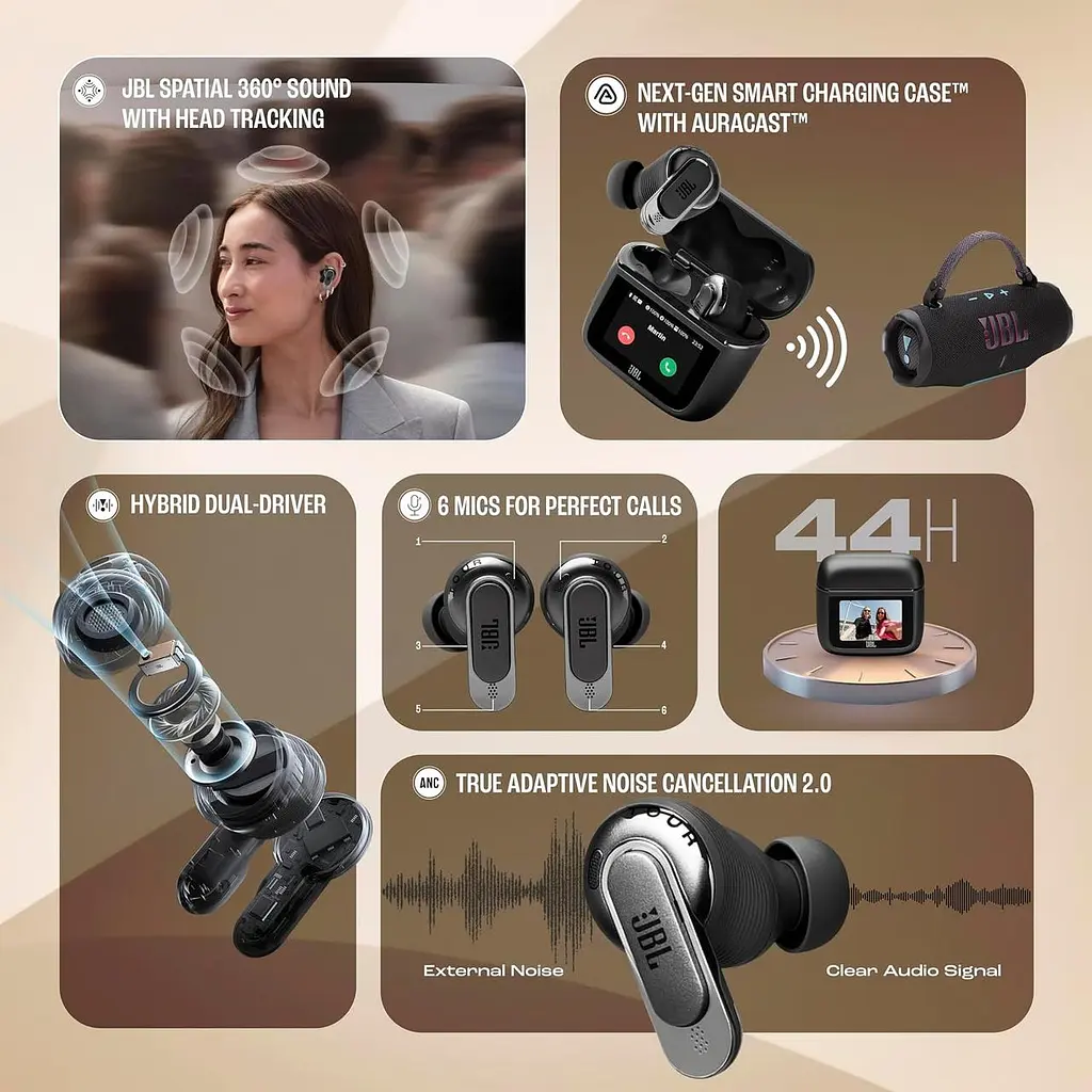 Навушники JBL Tour Pro 3 Latte ANC - фото 7