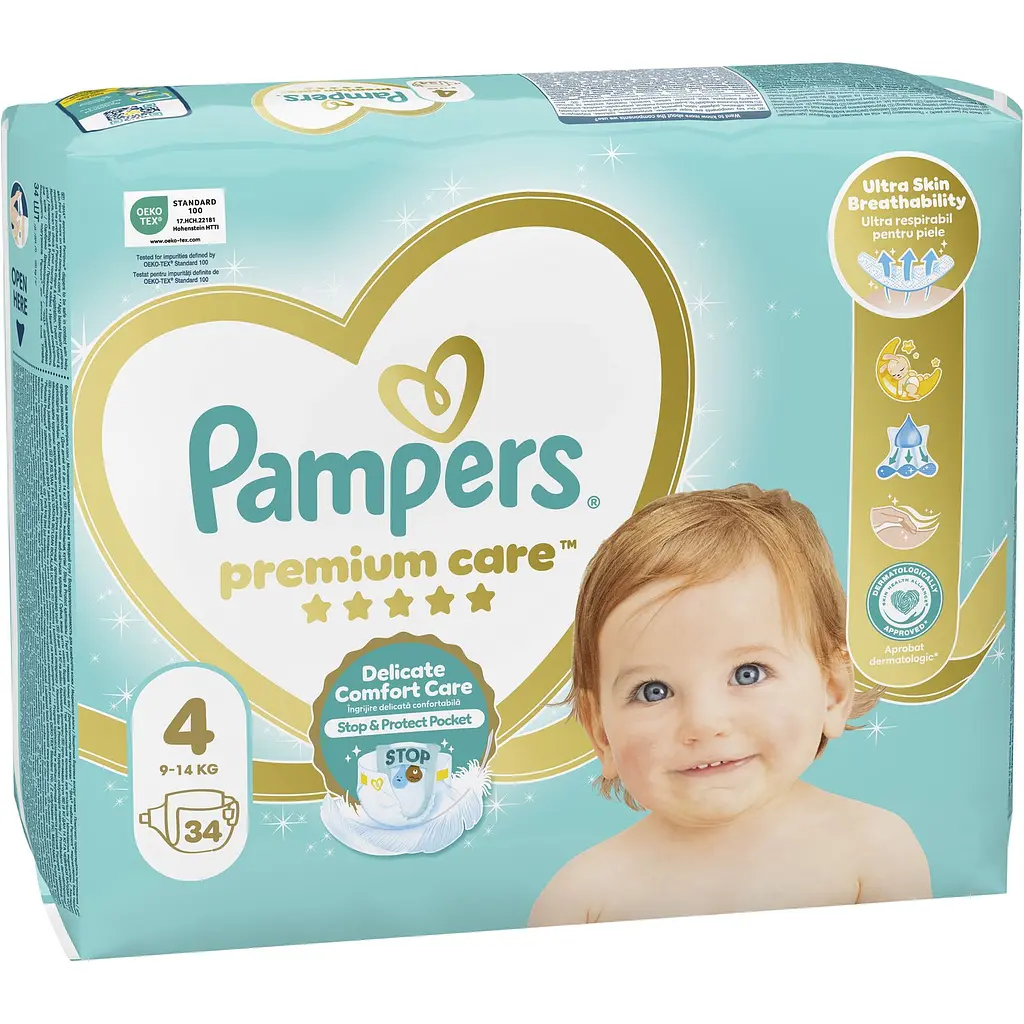 Підгузки Pampers Premium Care Розмір 4 (9-14 кг) 34 шт. - фото 2