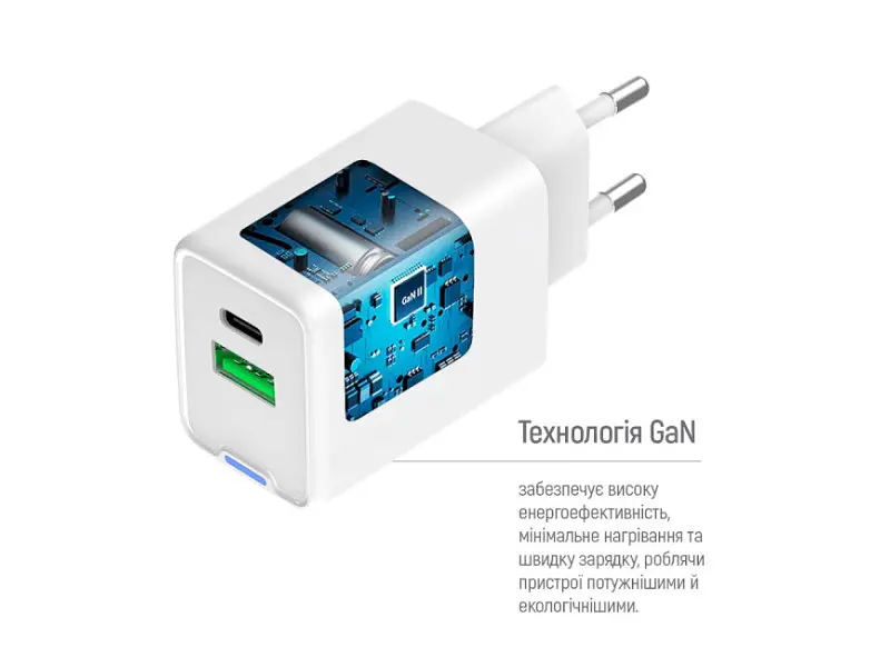 Мережевий зарядний пристрій ColorWay C101A GaN Mini 20 W White (CW-CHS062PDC-WT) - фото 5