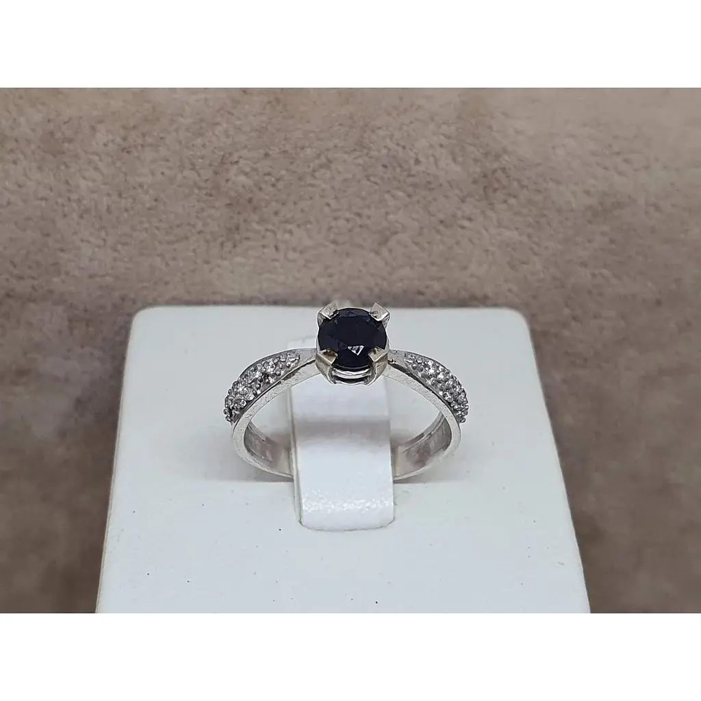 Серебряное кольцо Агни Анни с сапфиром. 1685/9Р-SPH 16 - фото 4