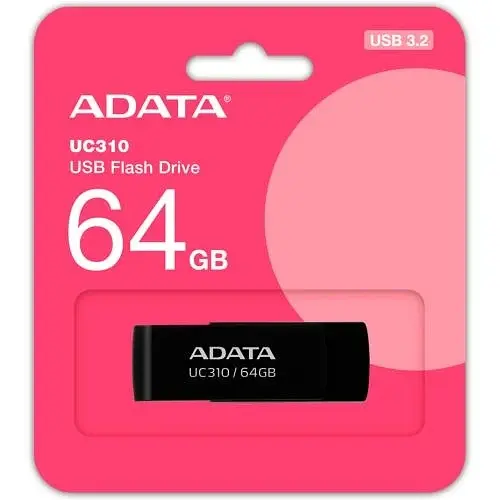 Флеш-накопичувач USB 64Gb UC310, Black, USB 3.2 Gen 1, до 100 МБ/с (UC310-64G-RBK) ADATA teh0029131 - фото 3