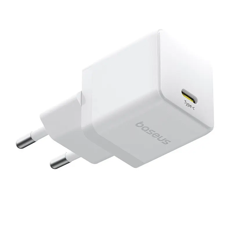 Сітчастий зарядний пристрій Baseus Palm Fast Charger 1C 20W EU Moon білий (with Baseus Mini білий Cable USB-C to USB-C 60W - фото 3