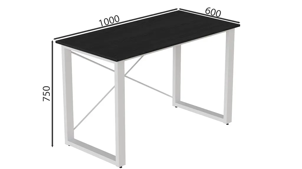 Письмовий стіл Ferrum-decor Драйв 750x1000x600 Білий метал ДСП Сосна Кембра 16 мм (FRD-103103) - фото 6