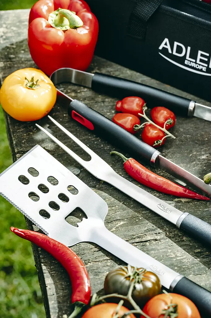 Набор приборов для гриля барбекю Adler AD 6727 нержавеющая сталь в футляре - фото 9