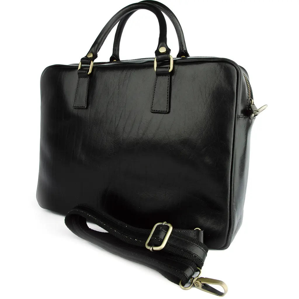 Портфель для ноутбука и документов кожаный А4 Virginia Conti m01287 черный - фото 5