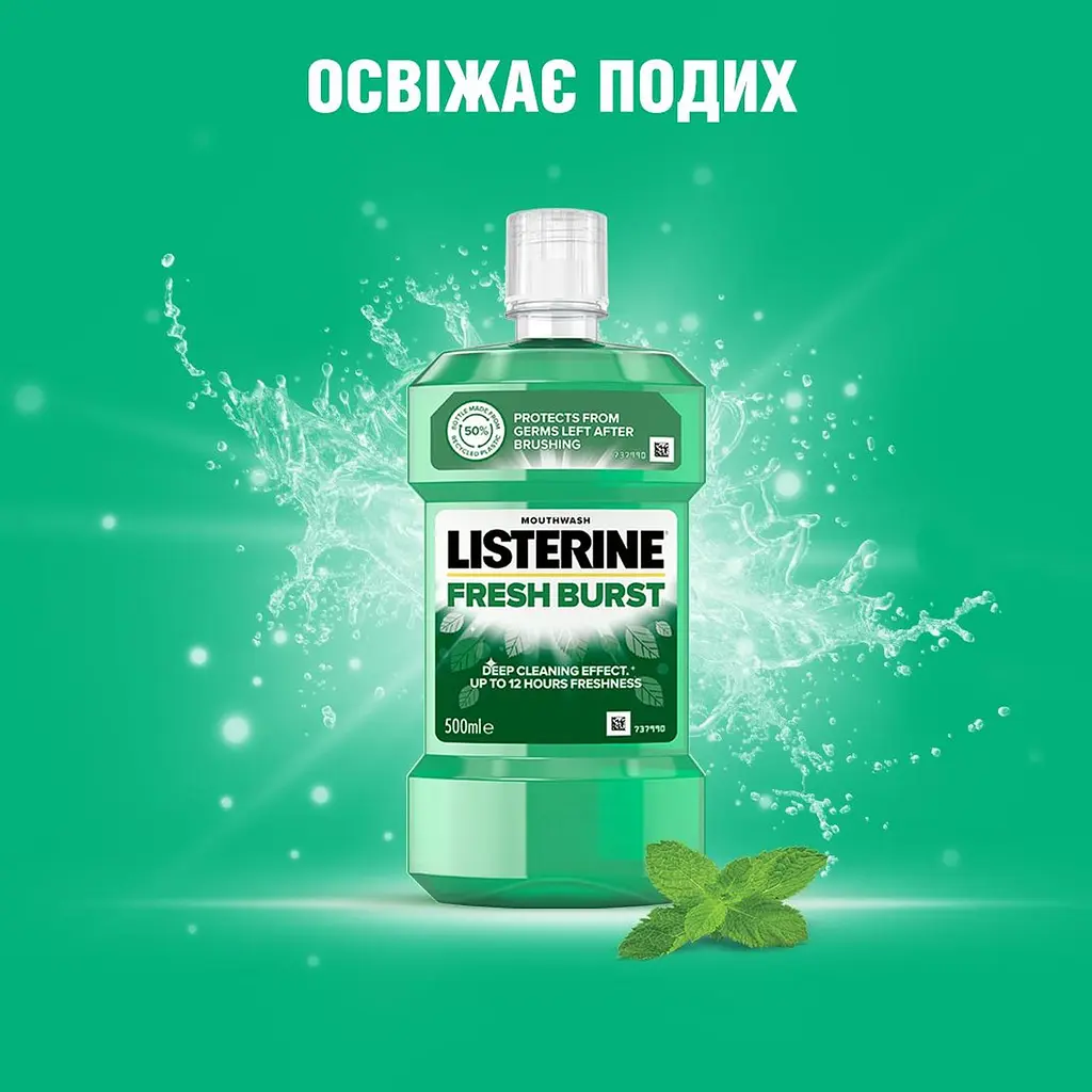 Ополіскувач для ротової порожнини Listerine Сплеск свіжості 500 мл - фото 6