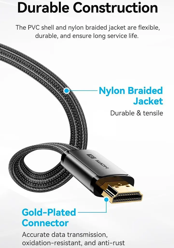 Кабель Vention HDMI-HDMI V 2.1 2 м (ALKBH) - фото 3