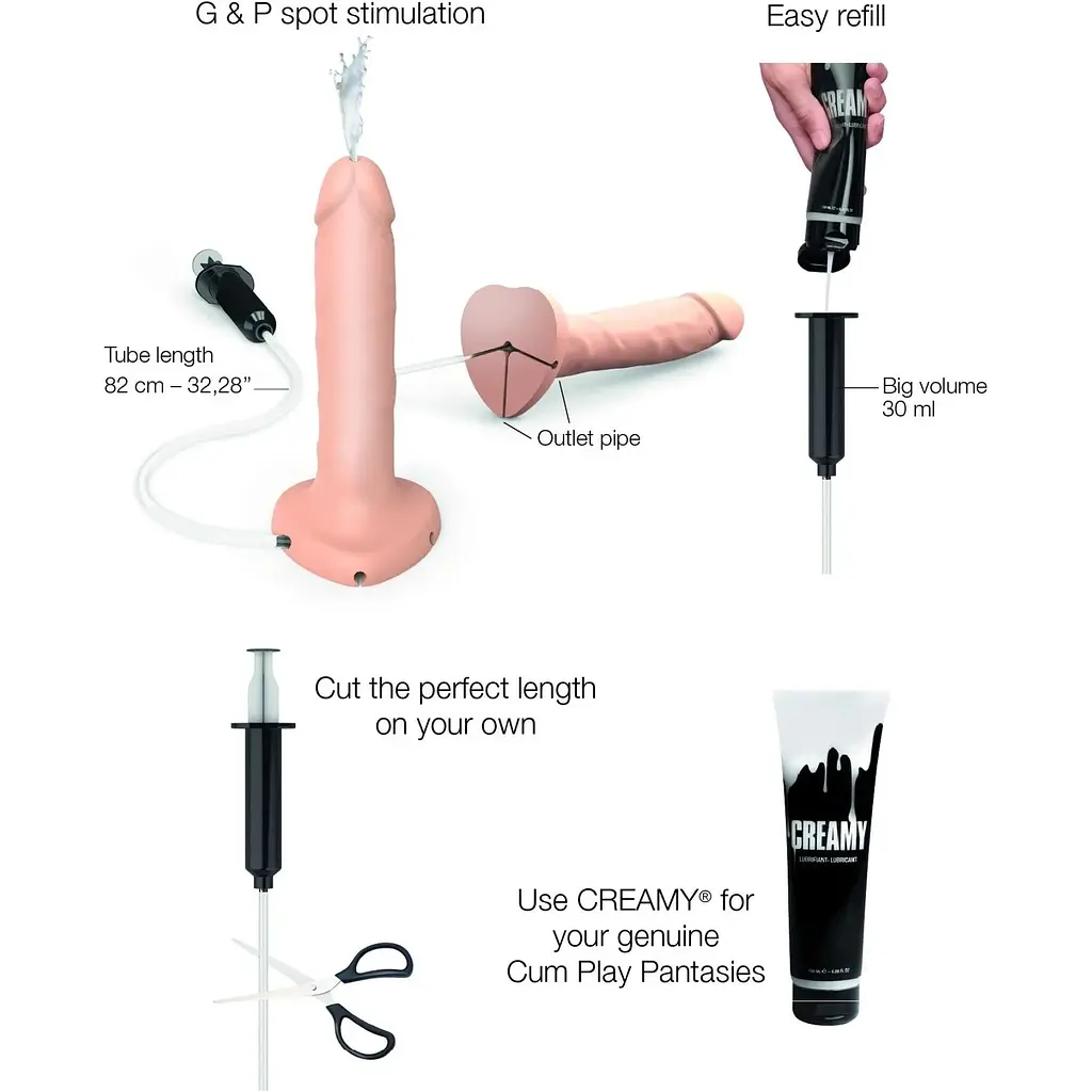 Фалоімітатор, що кінчає Strap-On-Me Squirting Cum Dildo Realistic Vanilla L - фото 2