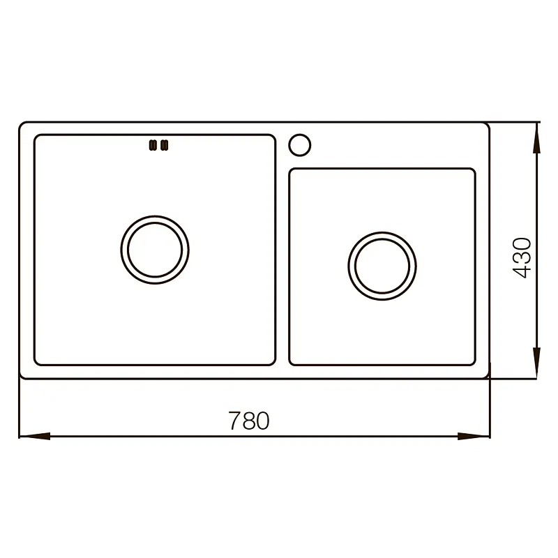 Кухонная мойка Mixxus MX7843-220x1.0-PVD-Black MX0565, Черный матовый - фото 2