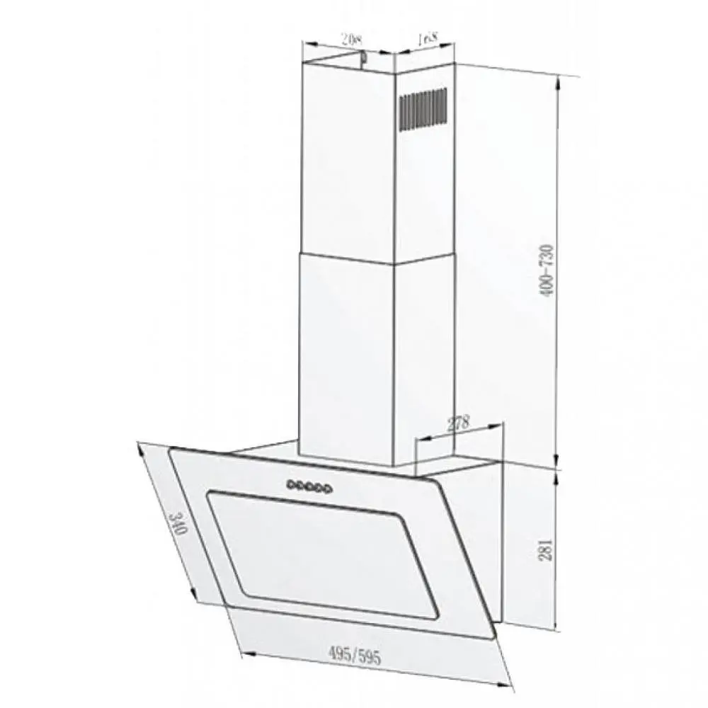 Наклонная вытяжка Interline ROCK BL A/60 PB/2/T - фото 2