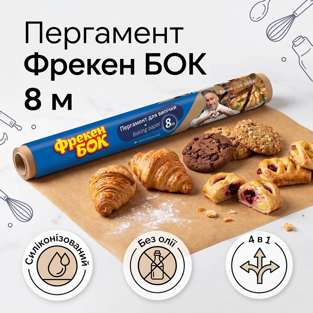 Пергамент для випічки Фрекен БОК коричневий 8 м - фото 3