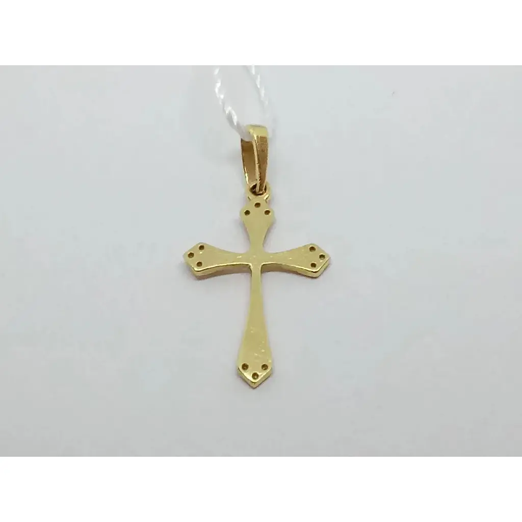 Золотой крестик Семейные драгоценности с фианитами. 140794 - фото 3