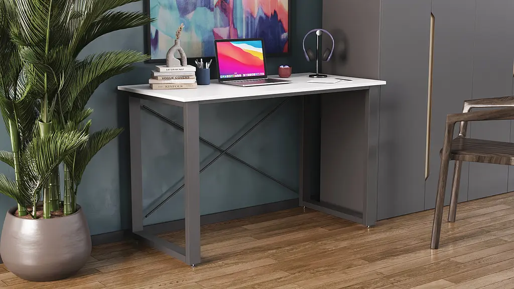 Письмовий стіл Ferrum-decor Драйв 750x1400x600 Чорний метал ДСП Біле 16 мм (FRD-103129) - фото 3
