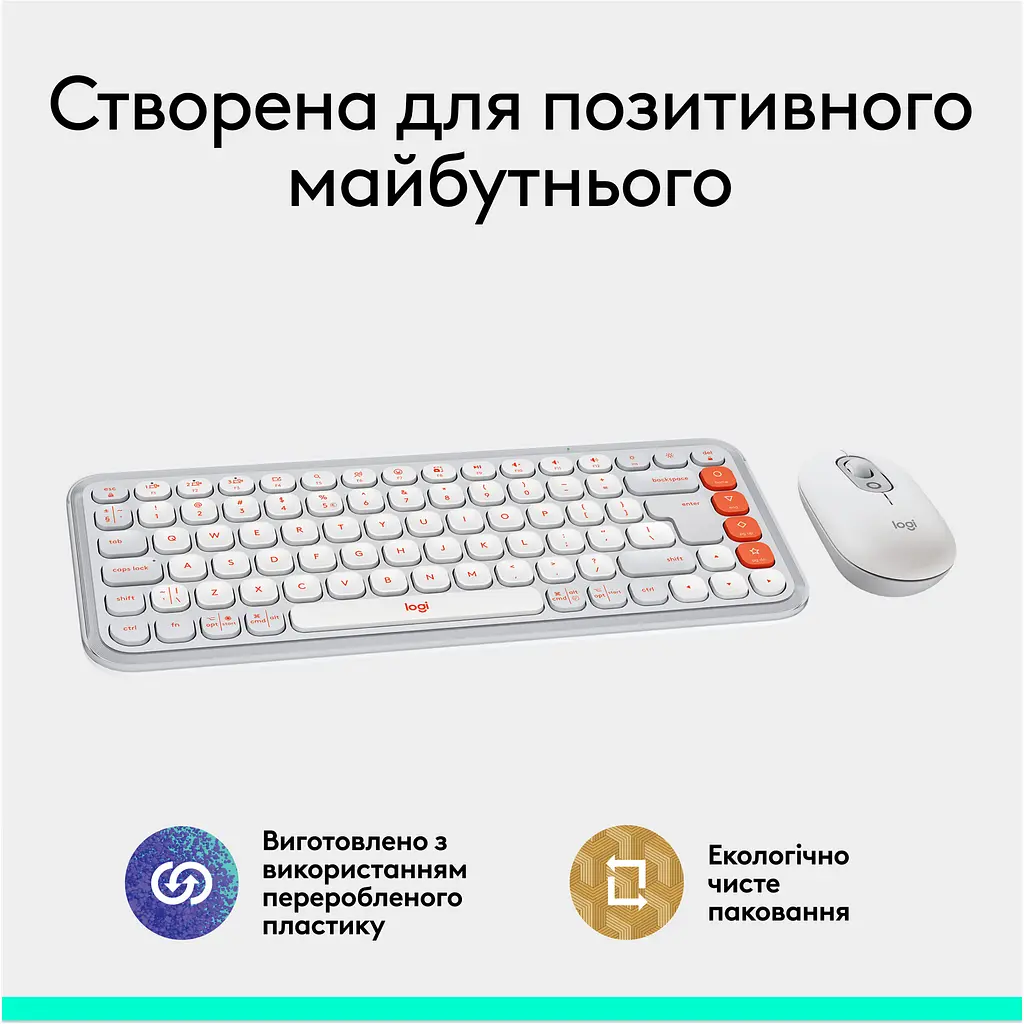 Комплект (клавиатура + мышь) Logitech POP Icon Combo Bluetooth UA Off-White (920-013141) [121101] - фото 12