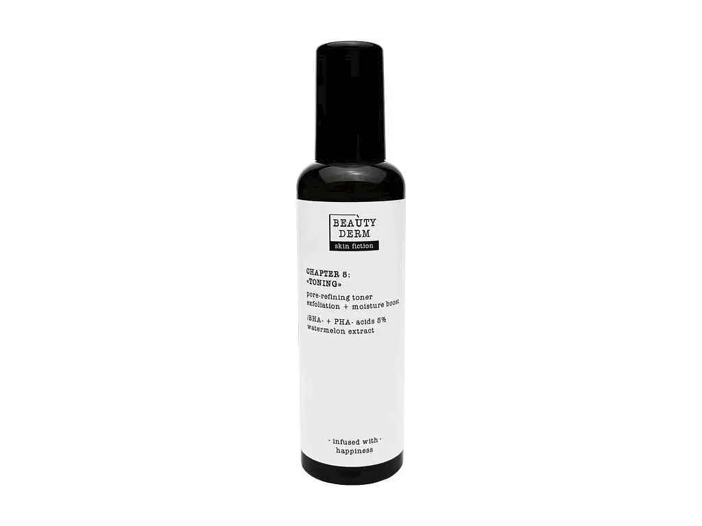 Тонер BEAUTYDERM 200мл для очищення пор SKIN FICTION з BHA- PHA-кислотами та кавуном