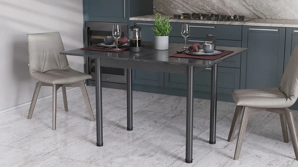 Обідній стіл-формер розкладний Берта Ferrum-decor 750x1200x900 Чорний метал ДСП Сосна Кембра 16 мм (FRD-105173) - фото 10
