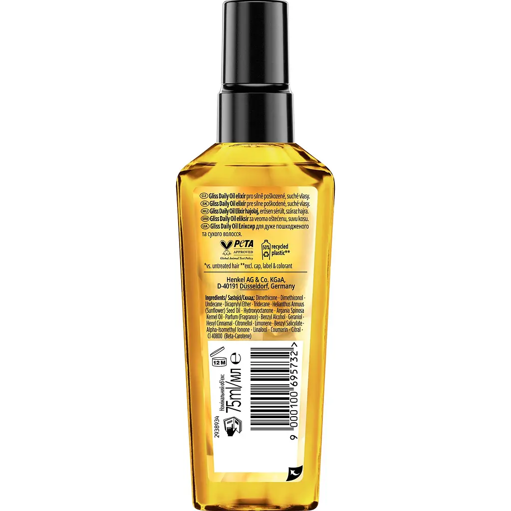 Масло для волос Gliss Daily Oil Elixir для секущихся волос 75 мл - фото 2
