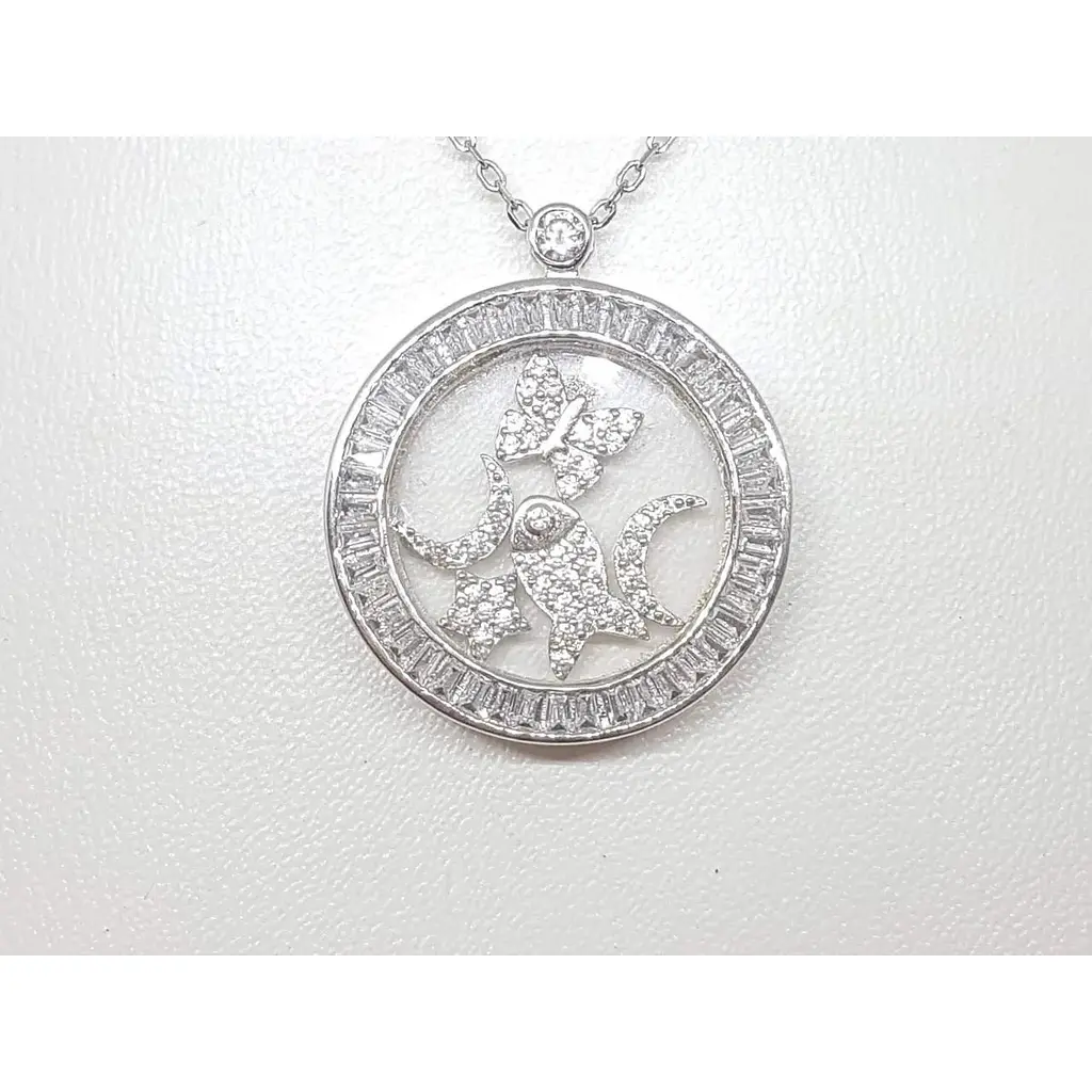 Срібне кольє Подіум з фіанітами. KN6997 - фото 4