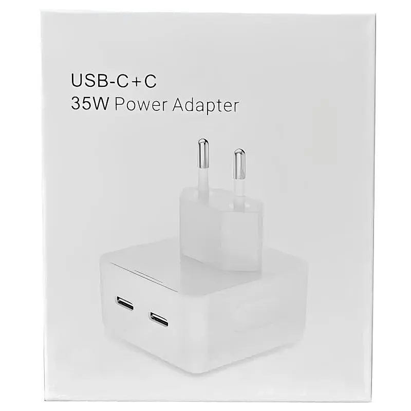 МЗП Brand_A_Class 35W Dual Mini Power Adapter for Apple (2USB-C) (AA) (box) White - фото 3