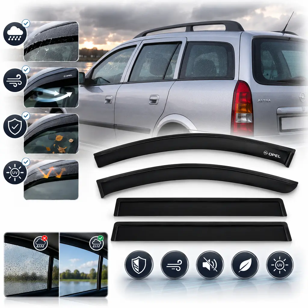 Дефлектори вікон для Opel Astra G 1998-2009 Caravan Скотч 3M Voron Glass - фото 2
