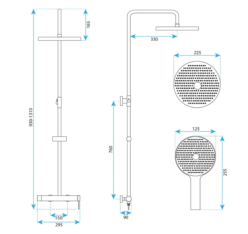Душова система Rea Foss Clif nickel brushed REA-P5646 - фото 8