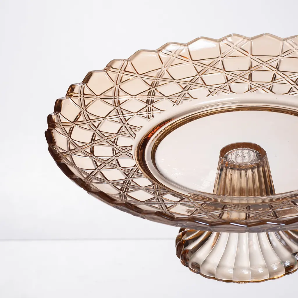 Фруктовница стеклянная на ножке Ø29 (см) круглая Коричневый Yiwu 64486-20 - фото 3