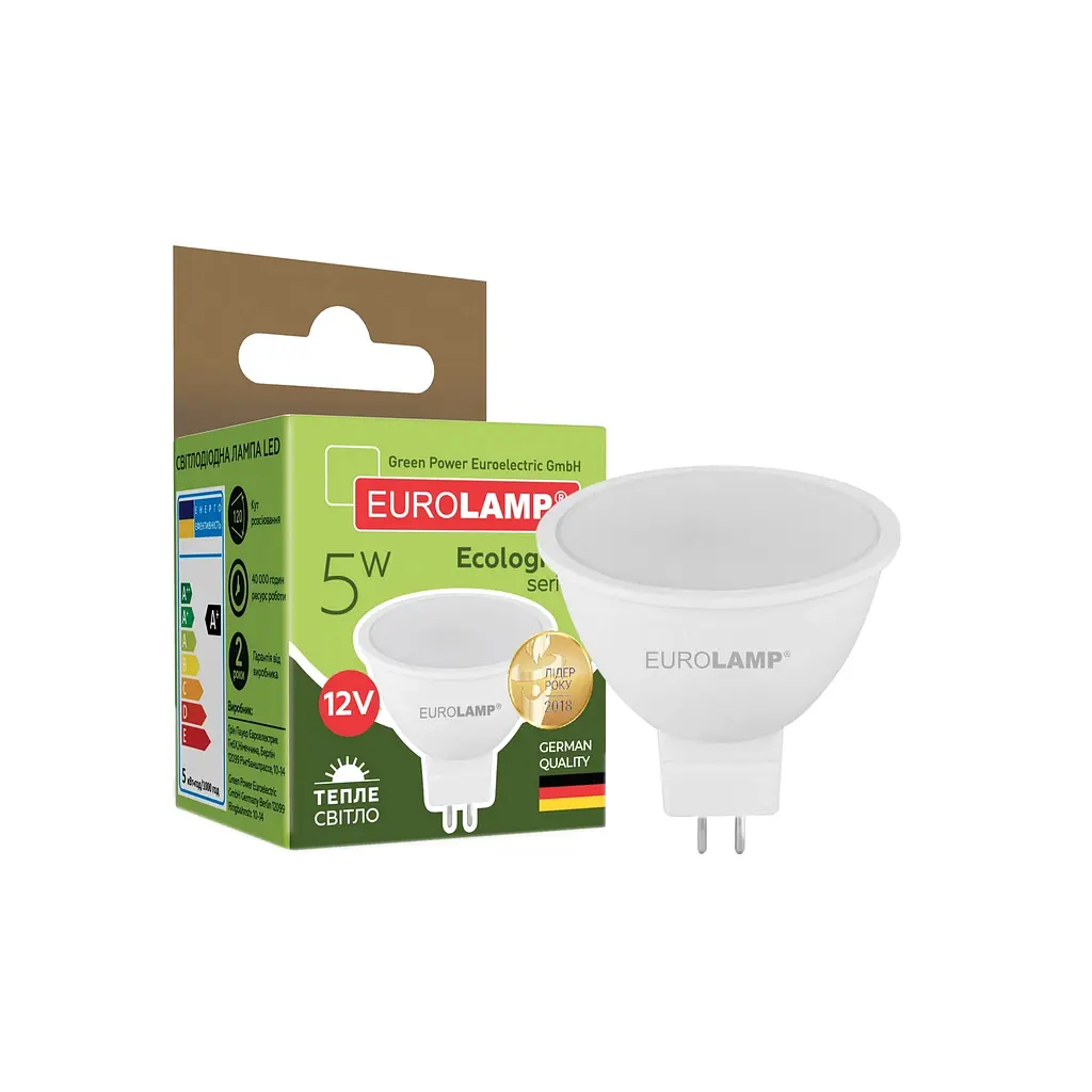 Лампочка Eurolamp LED SMD MR16 5W GU5.3 3000K 12V (LED-SMD-05533(12)(P)) - фото 2