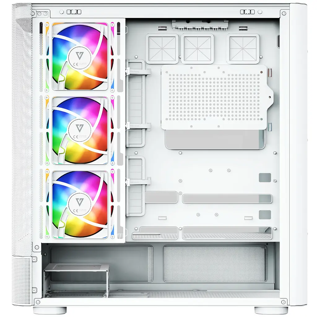 Корпус ModeCom VOLCANO AQ400 ARGB MIDI SIDE LCD 6,2” 4x120mm fans WHITE без БЖ ATX - фото 5