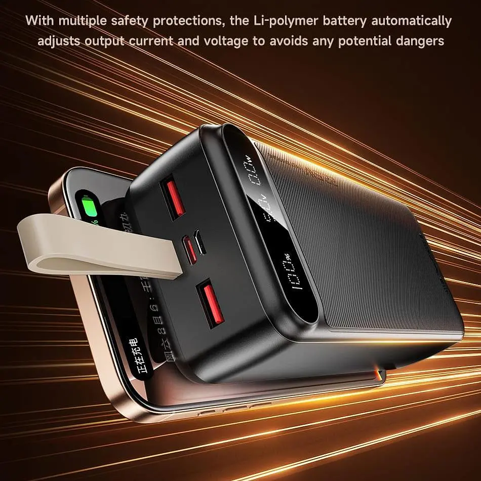Повербанк Awei PA12 на 30000 mah 22.5W Чорний, зовнішній акумулятор роутера — телефона, потужний powerbank - фото 6