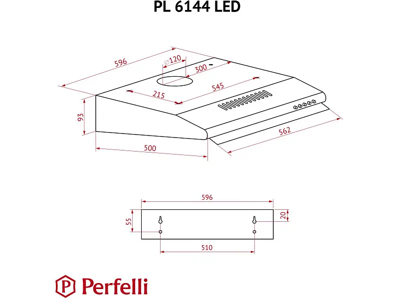Витяжка Perfelli PL 6144 DARK BR LED - фото 7