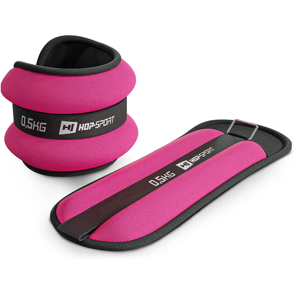 Утяжелители для ног и рук Hop-Sport HS-S001WB 2х0,5кг розовые - фото 2