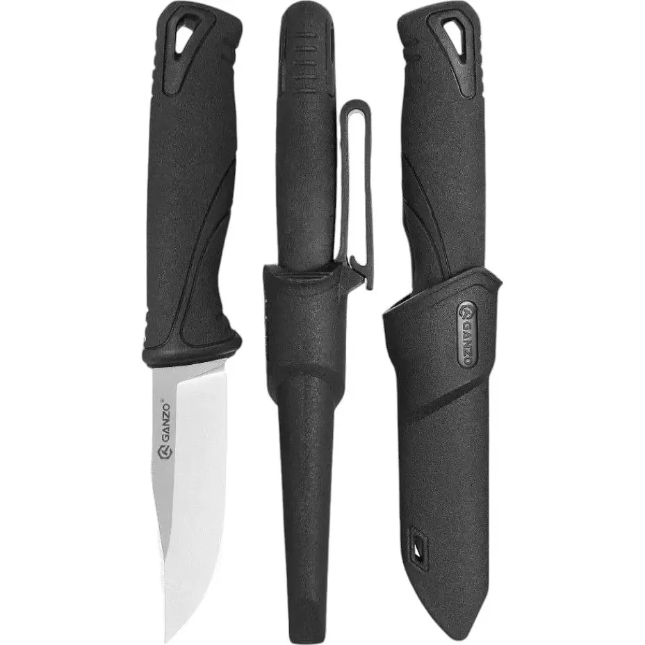 Ніж Ganzo чорний з ножнами G807-BK - фото 2