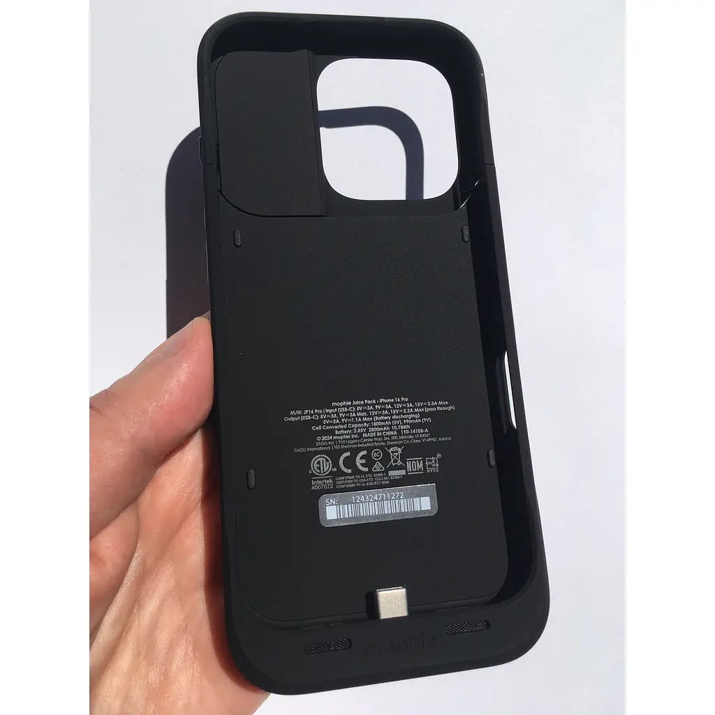 Чохол-акумулятор Mophie Juice Pack для Iphone 16 Pro (6.3") Black Power Bank 2800 mAh з магнітом - фото 12