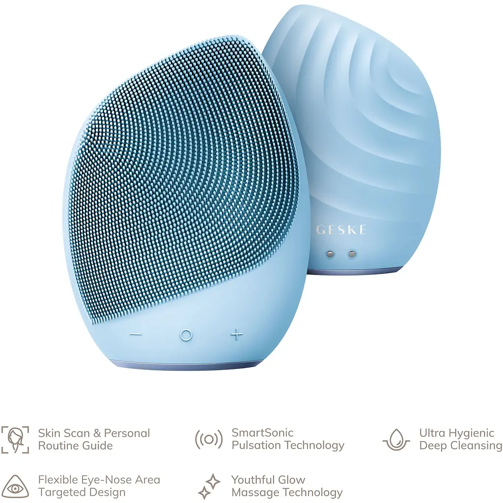 Щетка для лица Geske Sonic Facial Brush 5 в 1 электронная звуковая аквамарин - фото 4
