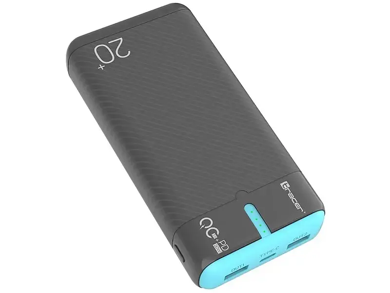 Зовнішній акумулятор (Power Bank) Tracer EnerGen 20000mAh Grey/Blue (TRABAT47517) - фото 5