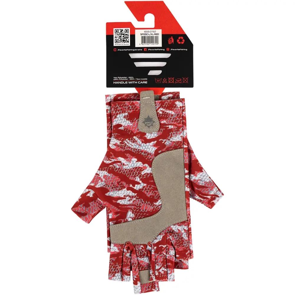 Рукавички Favorite Solar Fishing Gloves 5 Cut S/M к:red - фото 6