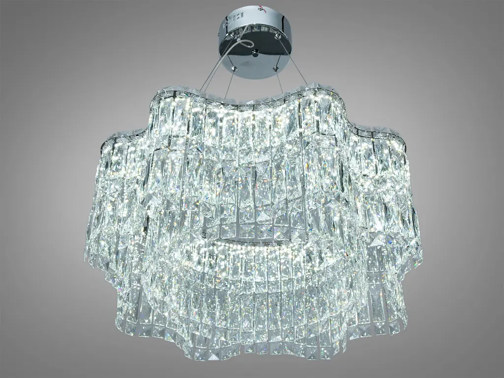 Підвісна LED-люстра Diasha 576/600HR, кришталь, пульт, 85 W, 58 см, 0-16m2 - фото 2