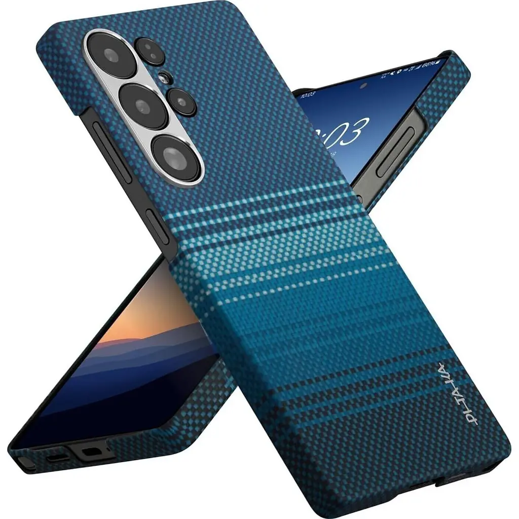 Оригінальний протиударний чохол Samsung Galaxy S25 Ultra Pitaka Tactile Woven Edge Case MagSafe (S938) Moonrise KS2502U - фото 10