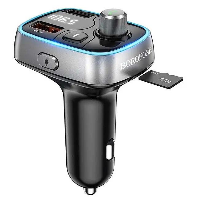 Автомобільний FM модулятор (трансмітер) Borofone Sunlight QC3.0 Дисплей Підсвічування (BC32) - фото 2